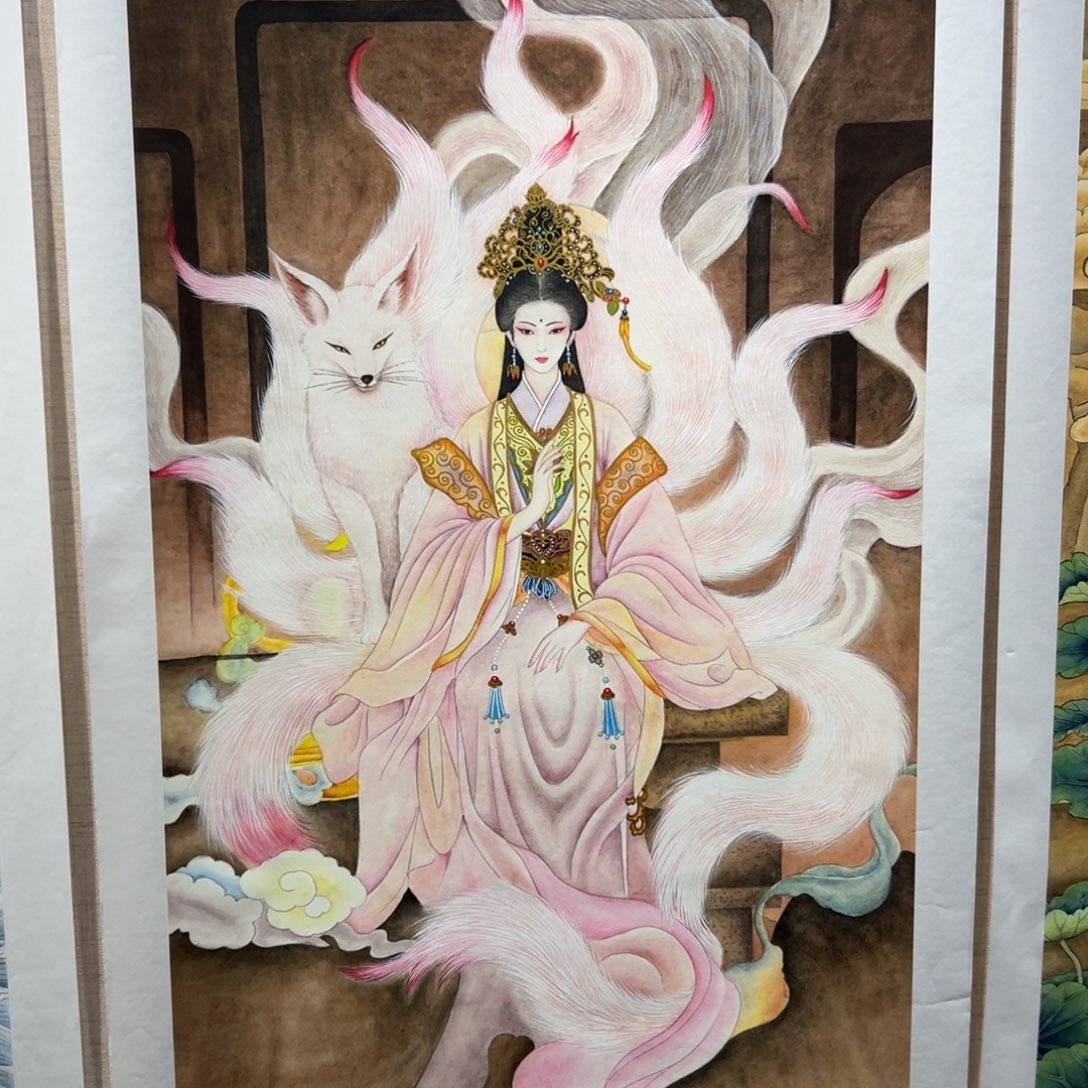 M***g国画三尺粉色九位娘娘