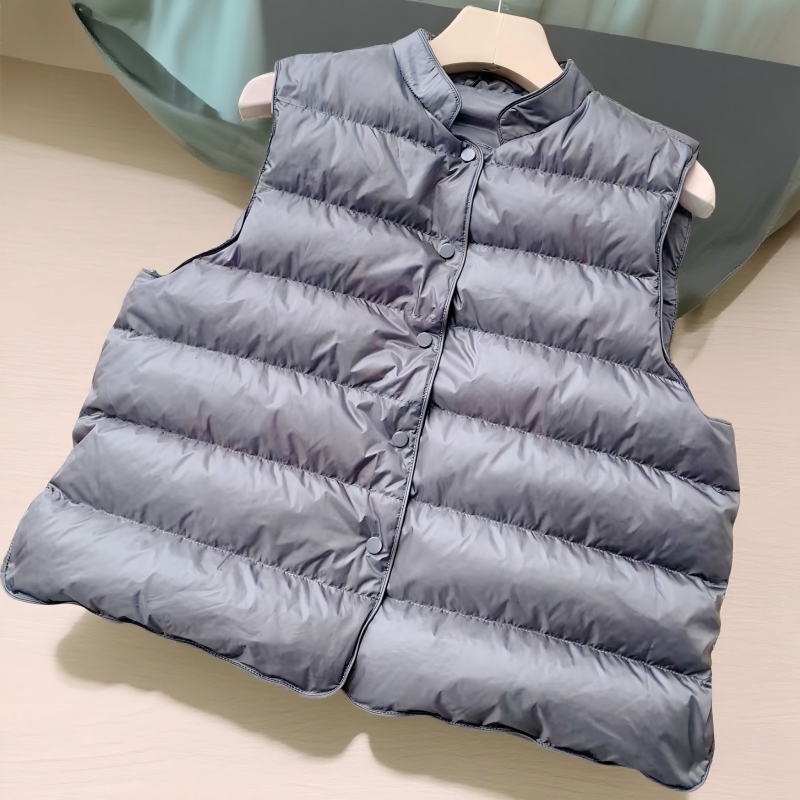 新款90白鸭绒羽绒服女小立领马甲轻薄小个子保暖内胆背心外套