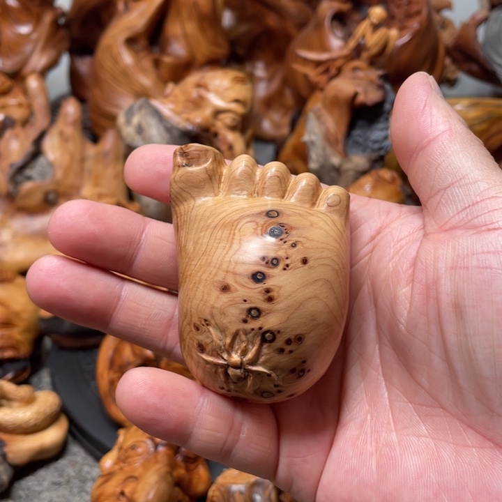 柏木知足常乐手把件