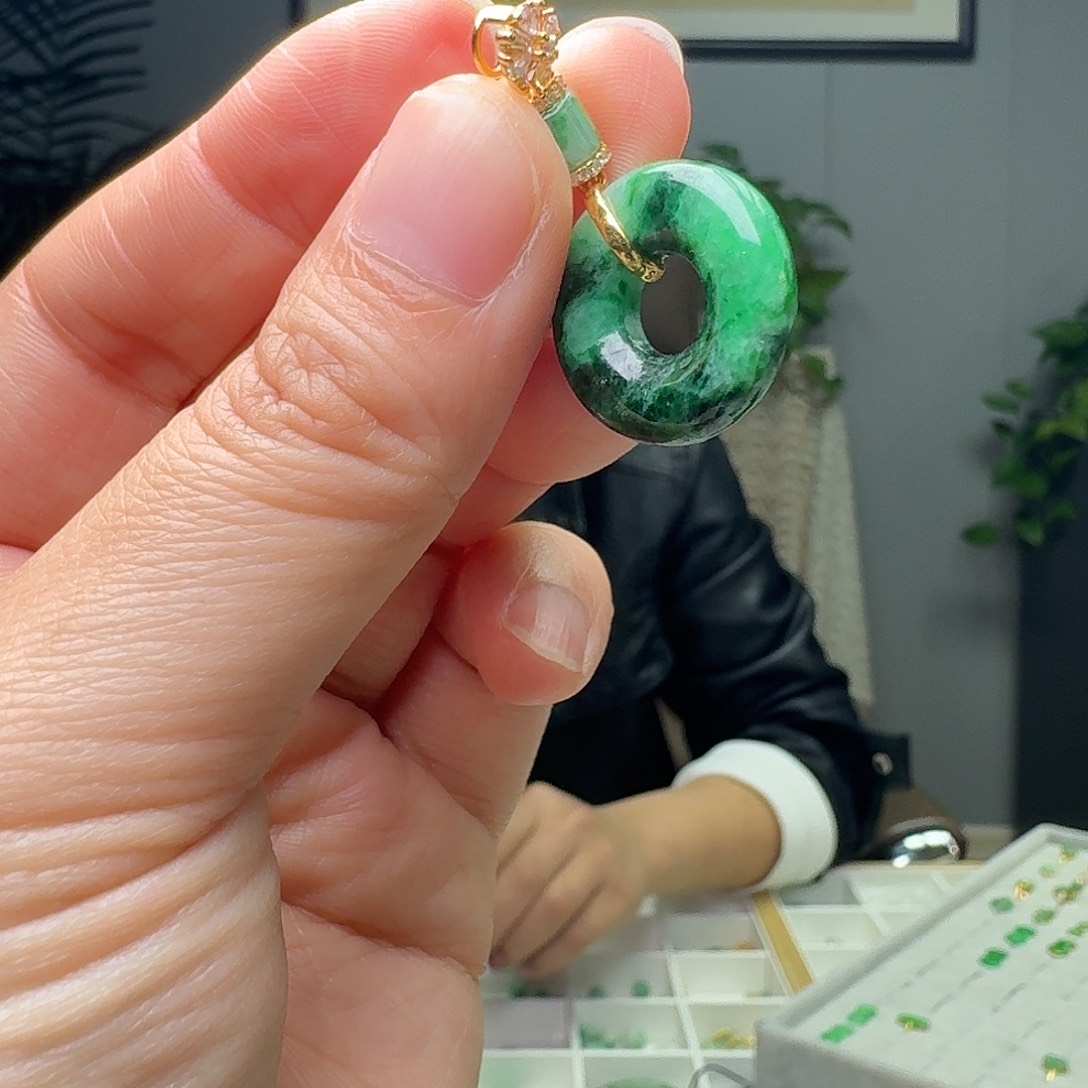 翡翠银S925镶嵌吊坠(不含链)多样性发货其一