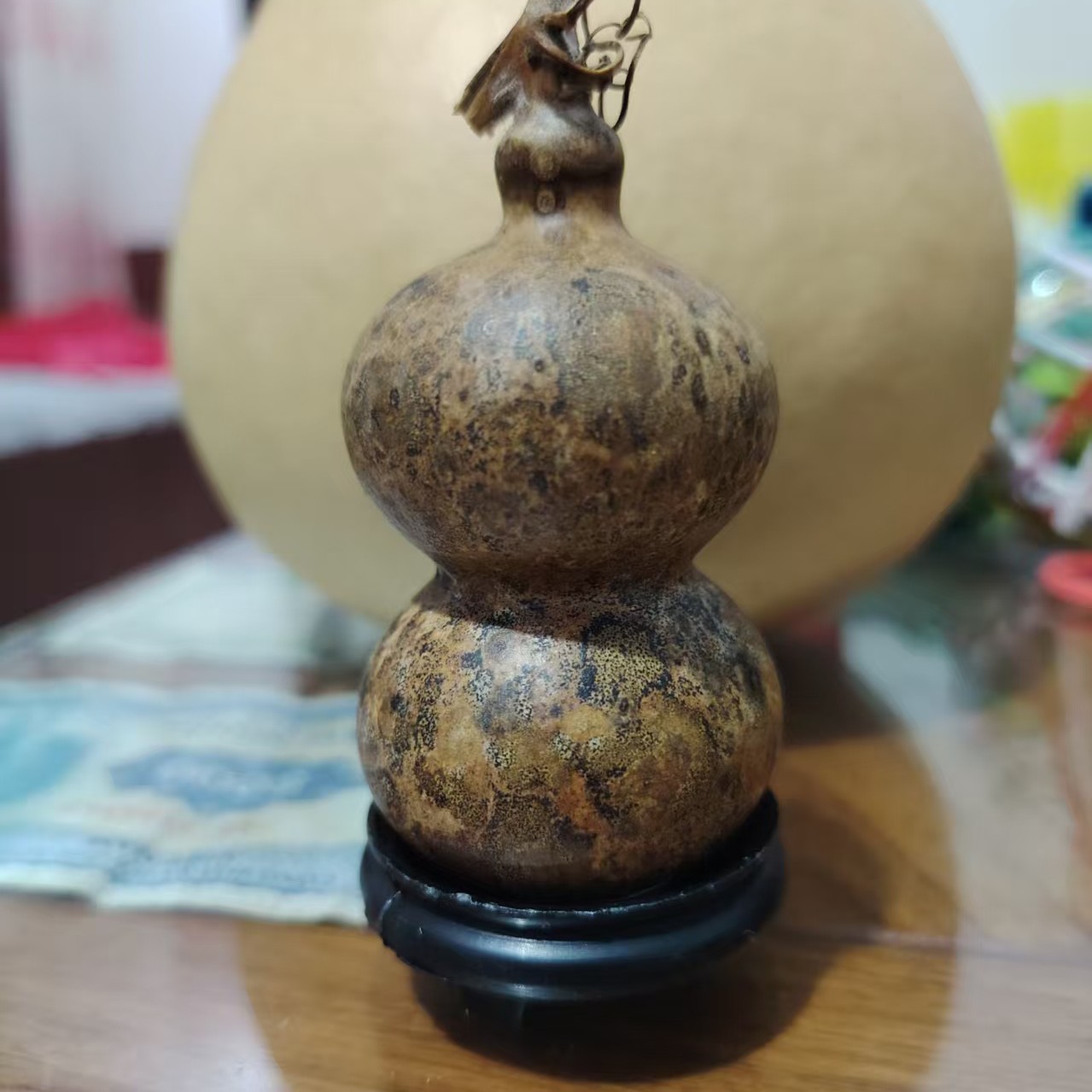 天然花皮葫芦，注意，有点掉皮微瑕属于正常现象，介意勿拍