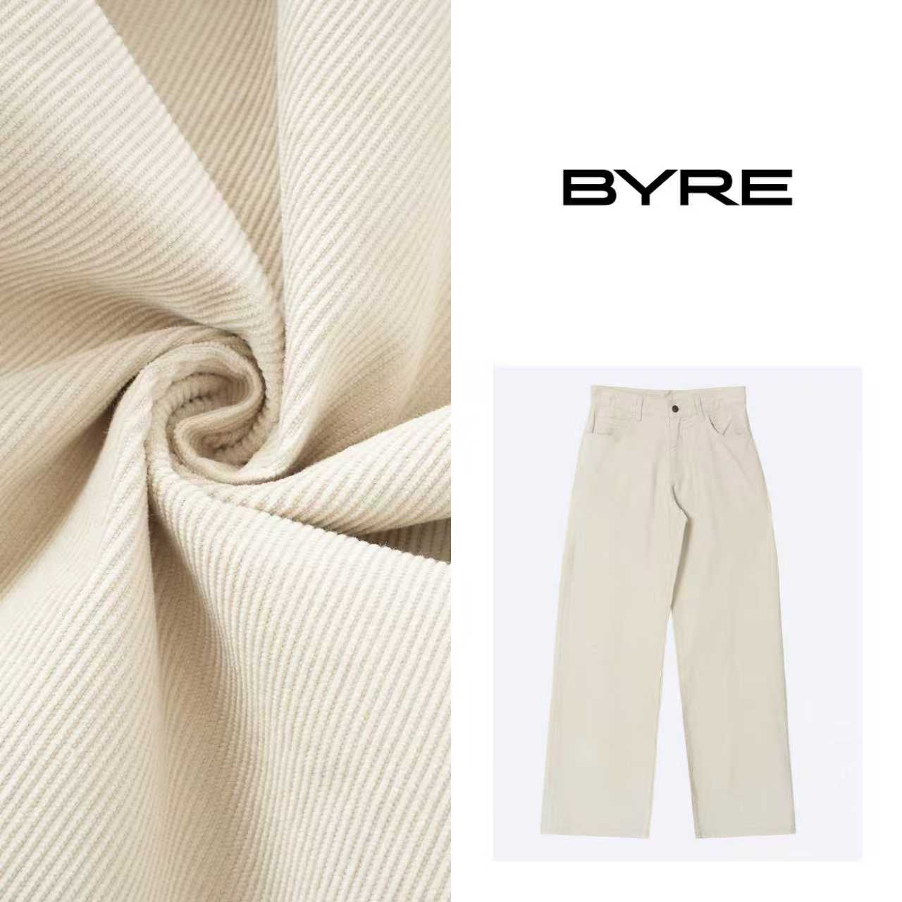 YS105 米色直筒休闲裤【机洗】