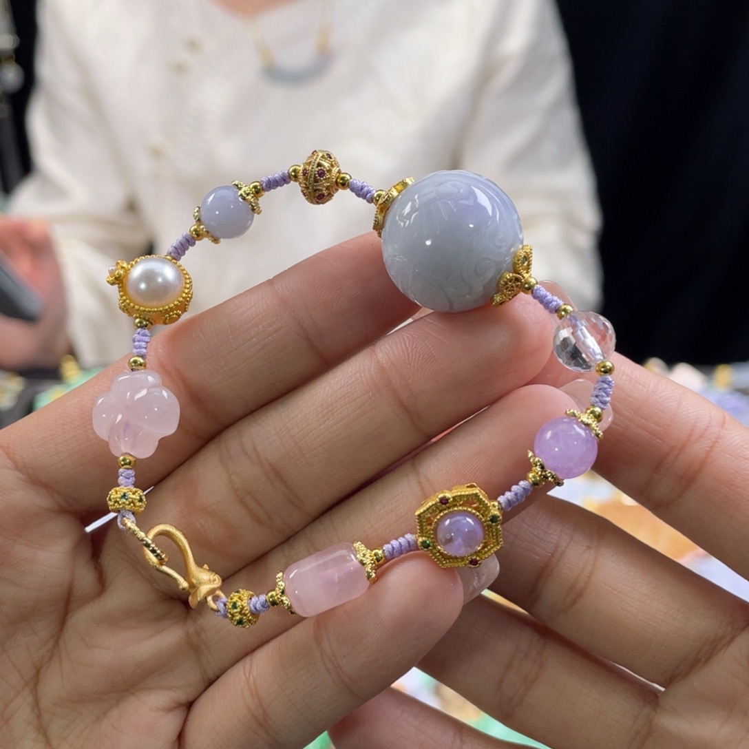 翡翠手链未镶嵌代编织