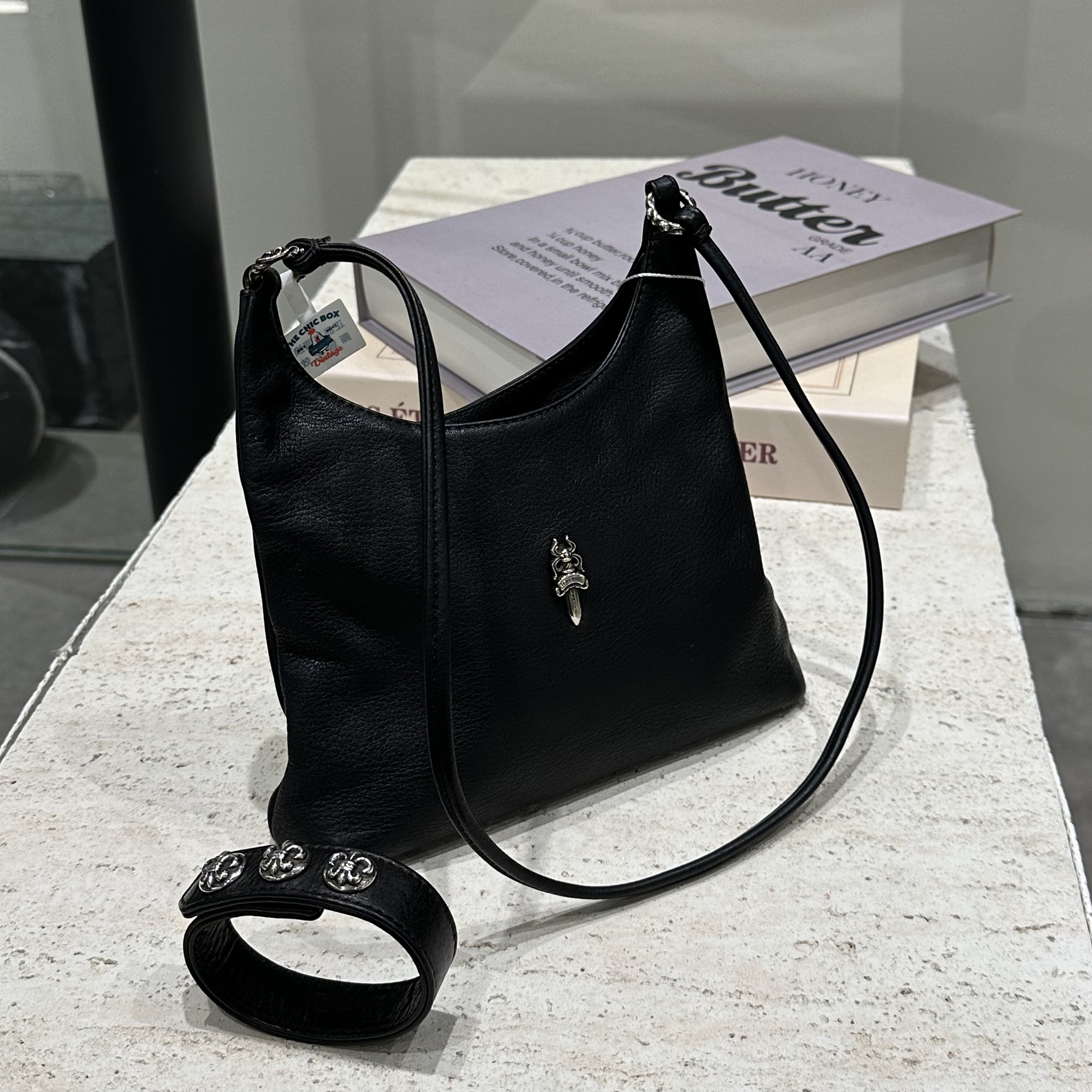 95新 Chrome Hearts/克罗心 只盒/黑色大宝剑Viv Bag腋下包