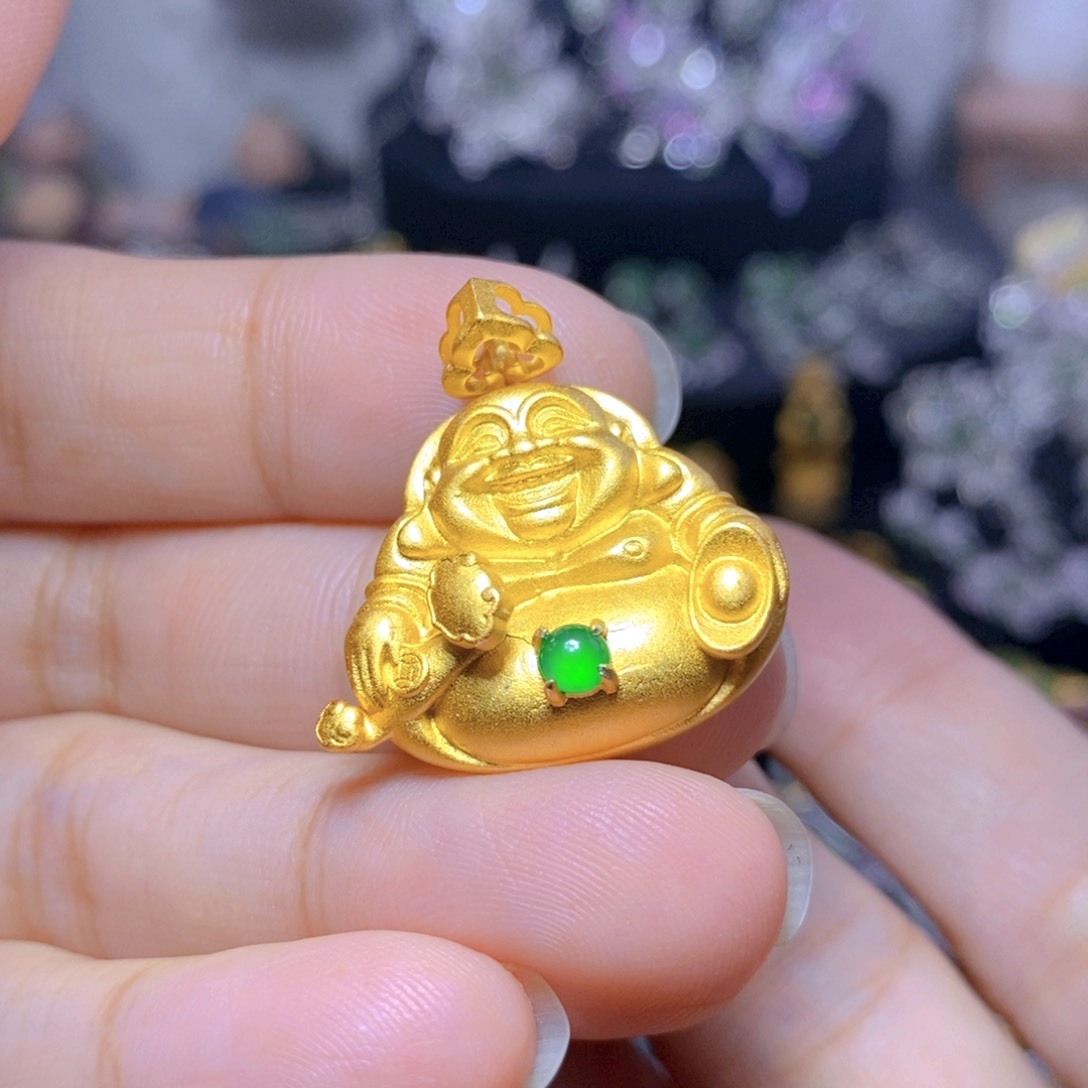 翡翠银S925镶嵌耳饰天然翡翠