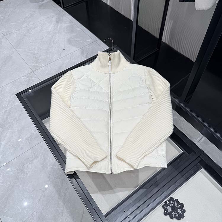 25年秋冬新款 时尚长袖针织拼接薄款羽绒服外套-8808