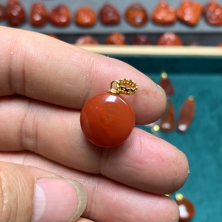 南红玛瑙吊坠(不含链)银S925镶嵌