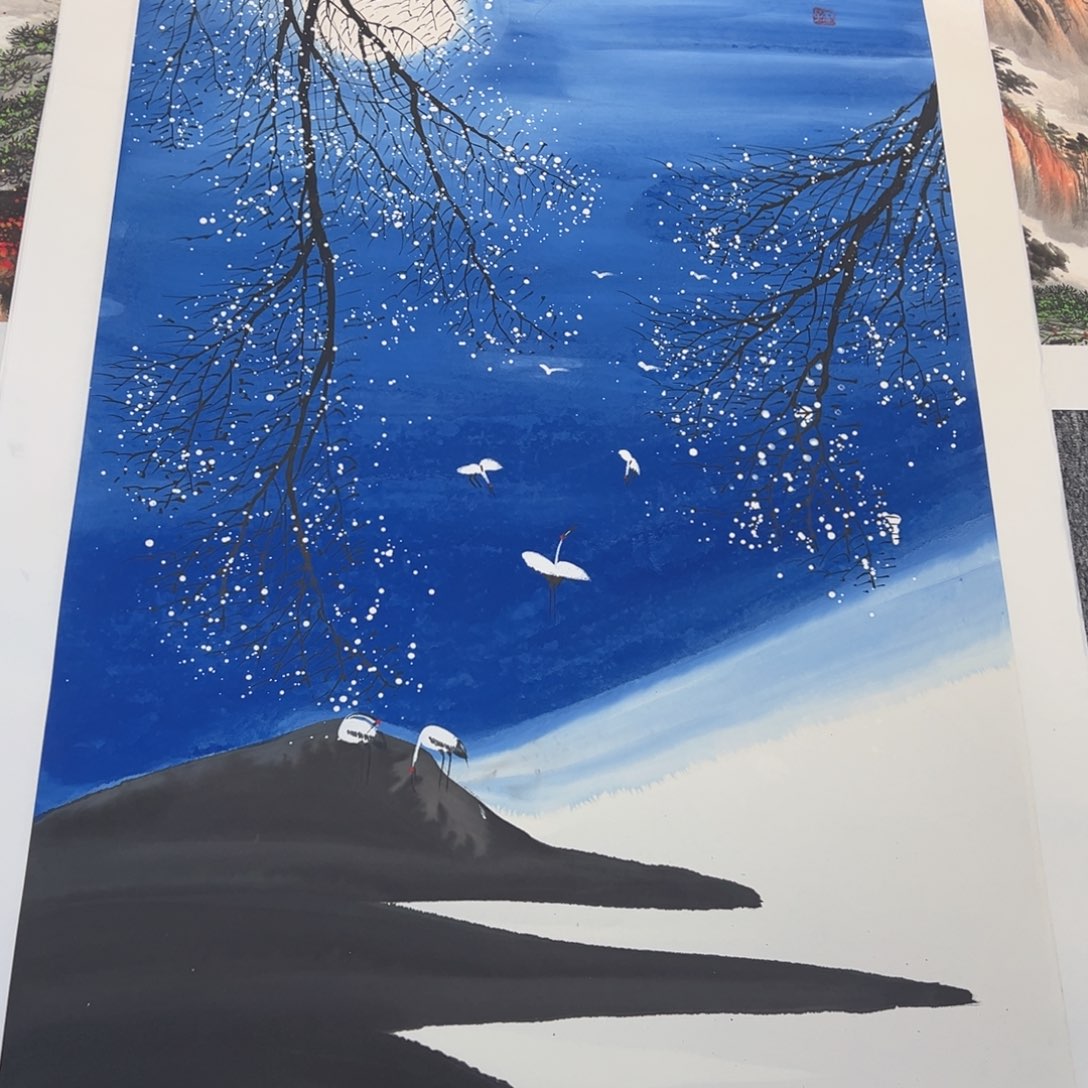 手绘作品节日快乐大漏