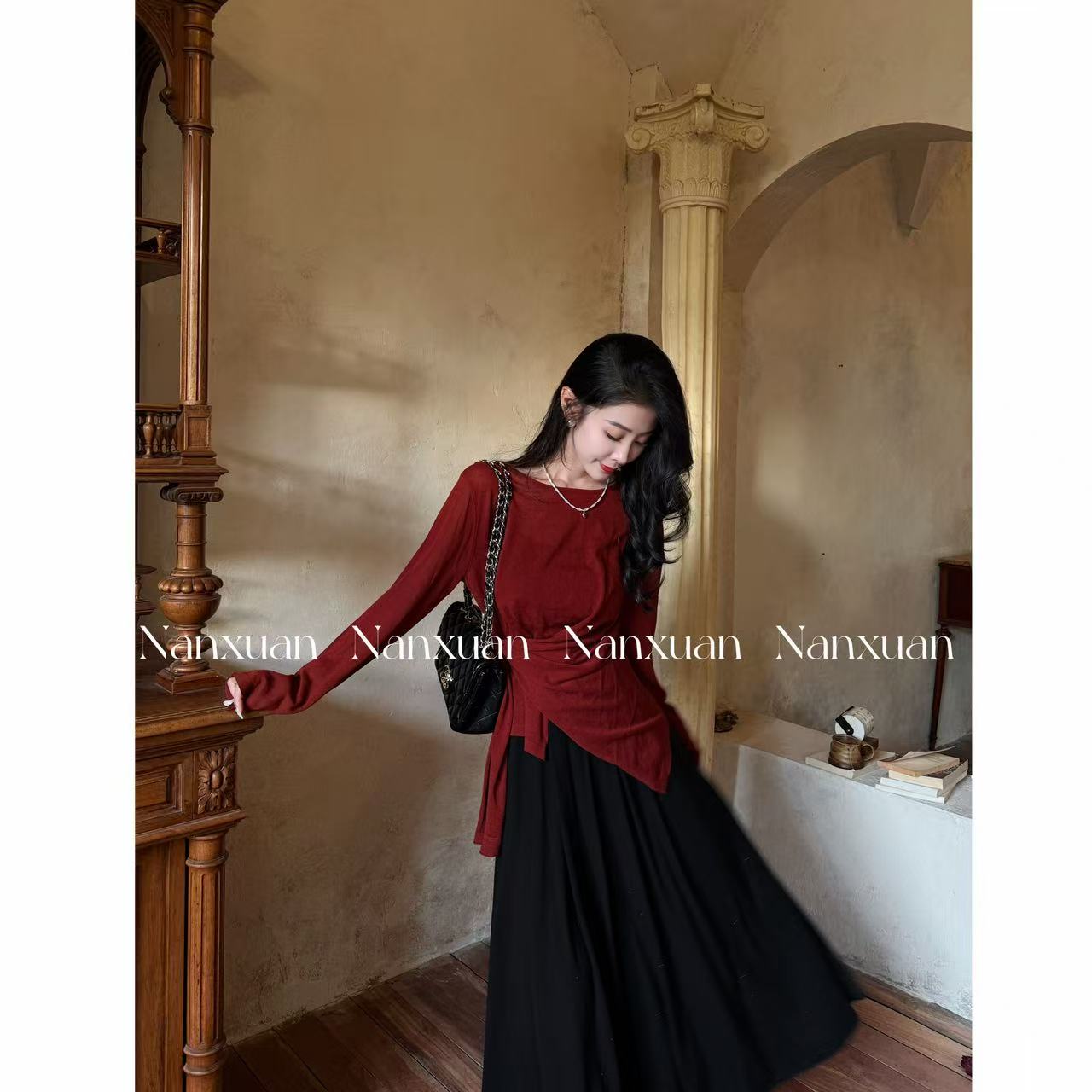 【南萱】【轻纱针织】秋季气质针织显瘦法师针织纱5QSYZ10256