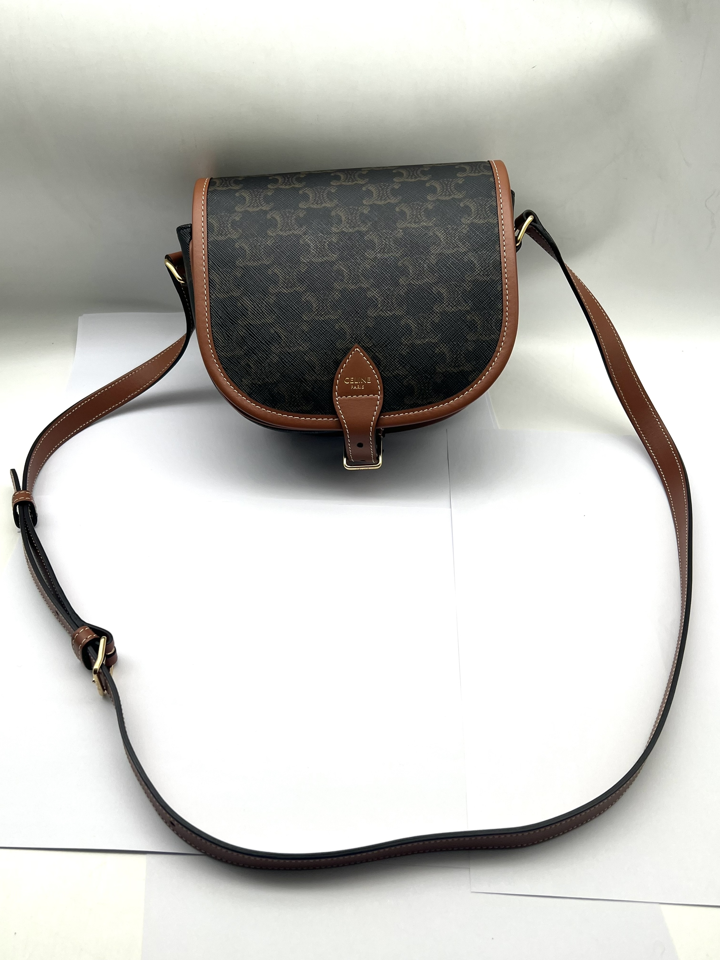 95新 Celine/思琳 思琳老花马鞍包小号