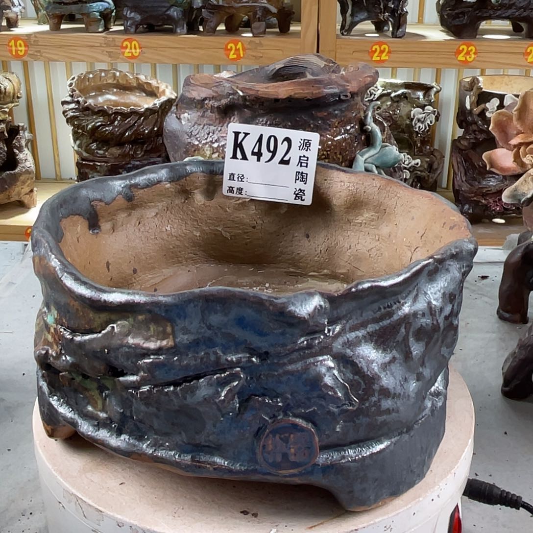 紫砂花盆景德镇陶瓷花盆492