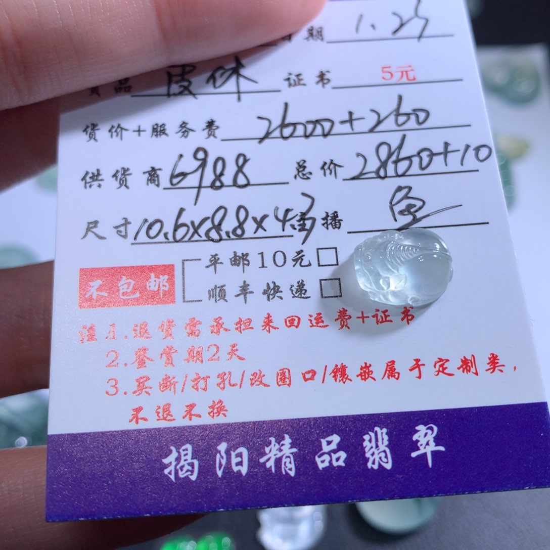 翡翠颈饰未镶嵌浮****力