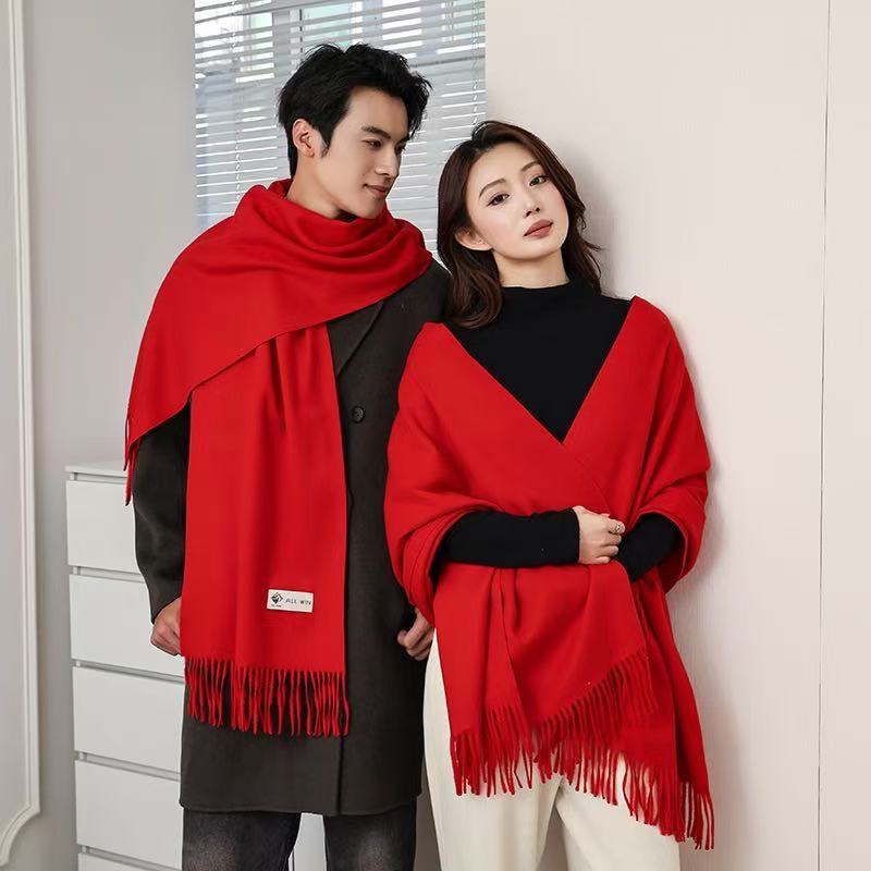 （100-199）披肩围巾纯色极简新款 保暖厚款围脖  直播款