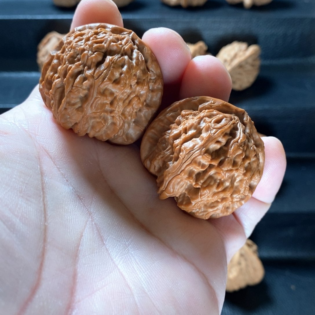 桃核把件原生态山地白狮子41微修