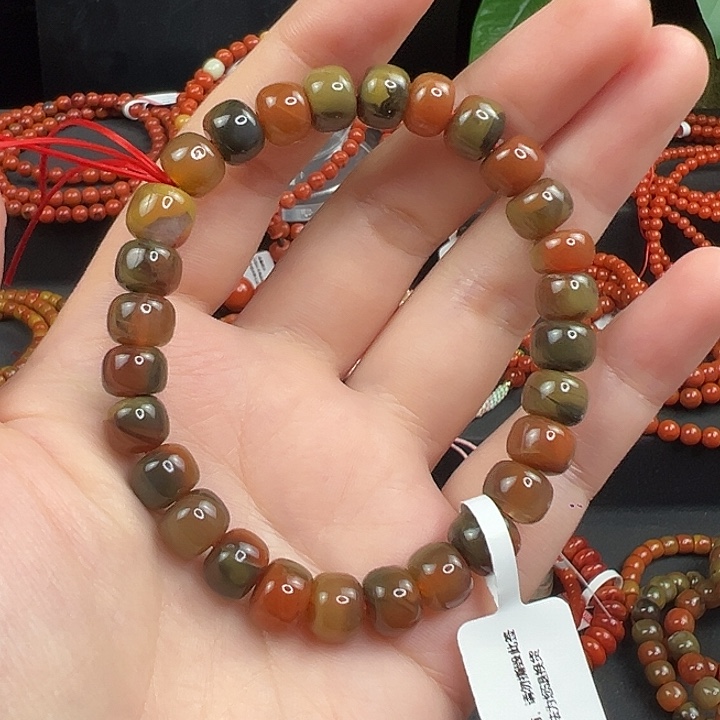 南红玛瑙未镶嵌手链南红包浆玻璃体老型 卡 8+