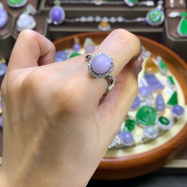 翡翠颈饰银S925镶嵌翡翠吊坠