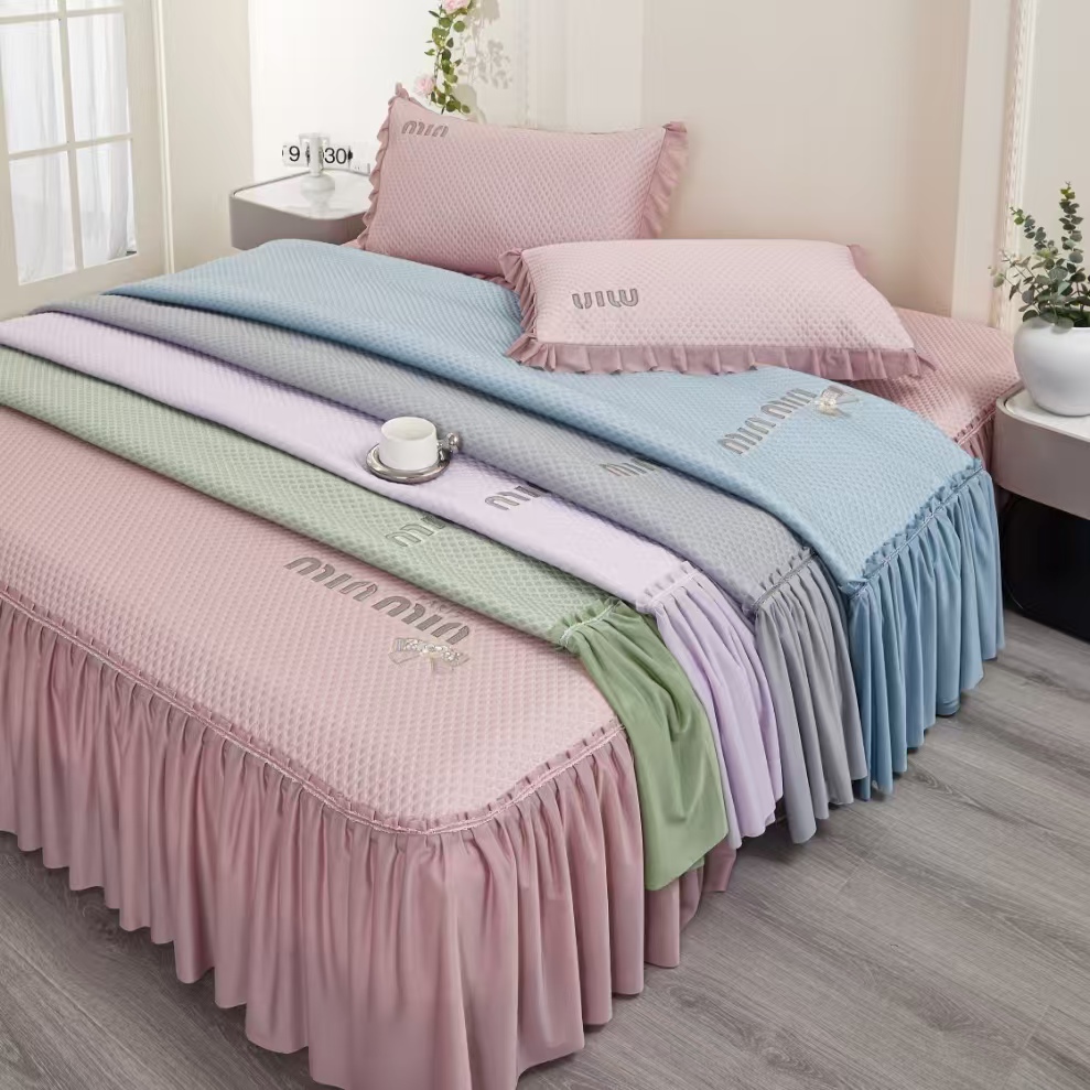 凉豆豆 加厚【喵喵绣花款】加厚全凉感 高分子凉席三件套