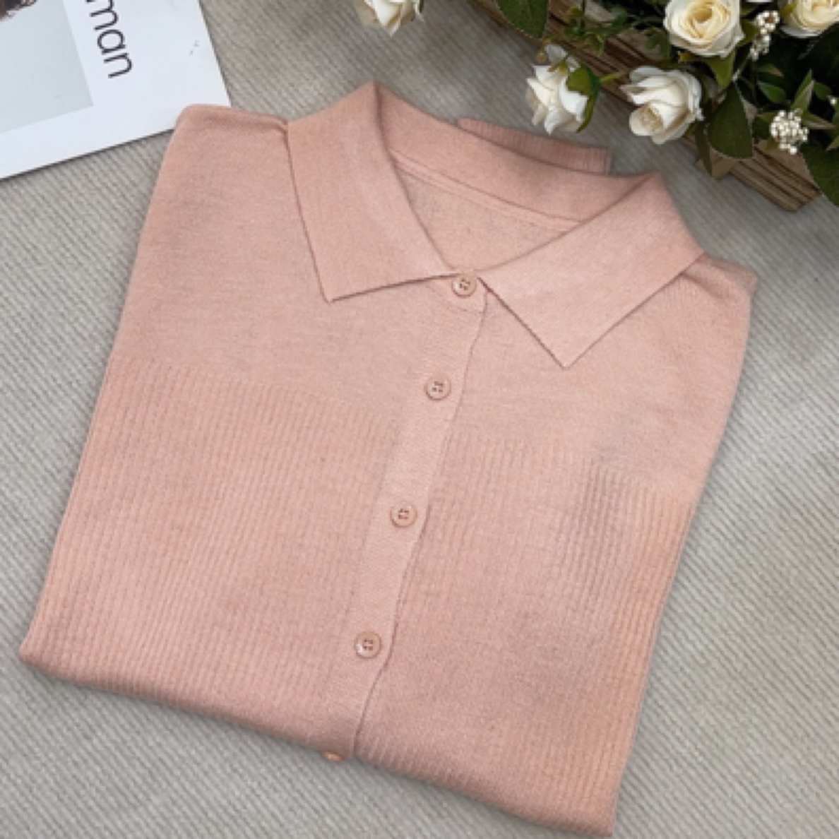 洋气新款春秋时尚纯色针织开衫宽松百搭打底薄款休闲针织衫女士