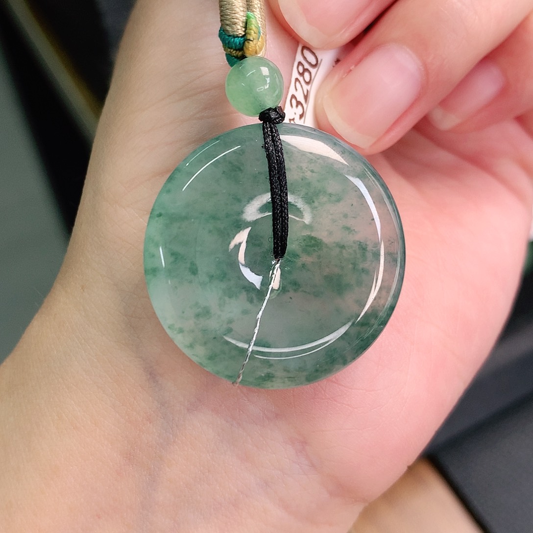 翡翠未镶嵌颈饰飘花扣30、5.7