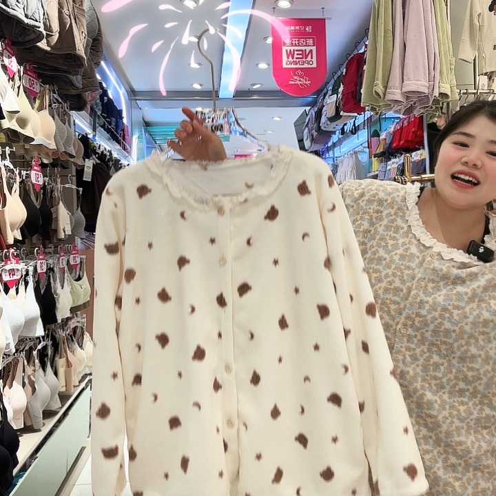 三醋酯纤维米色小熊xl码