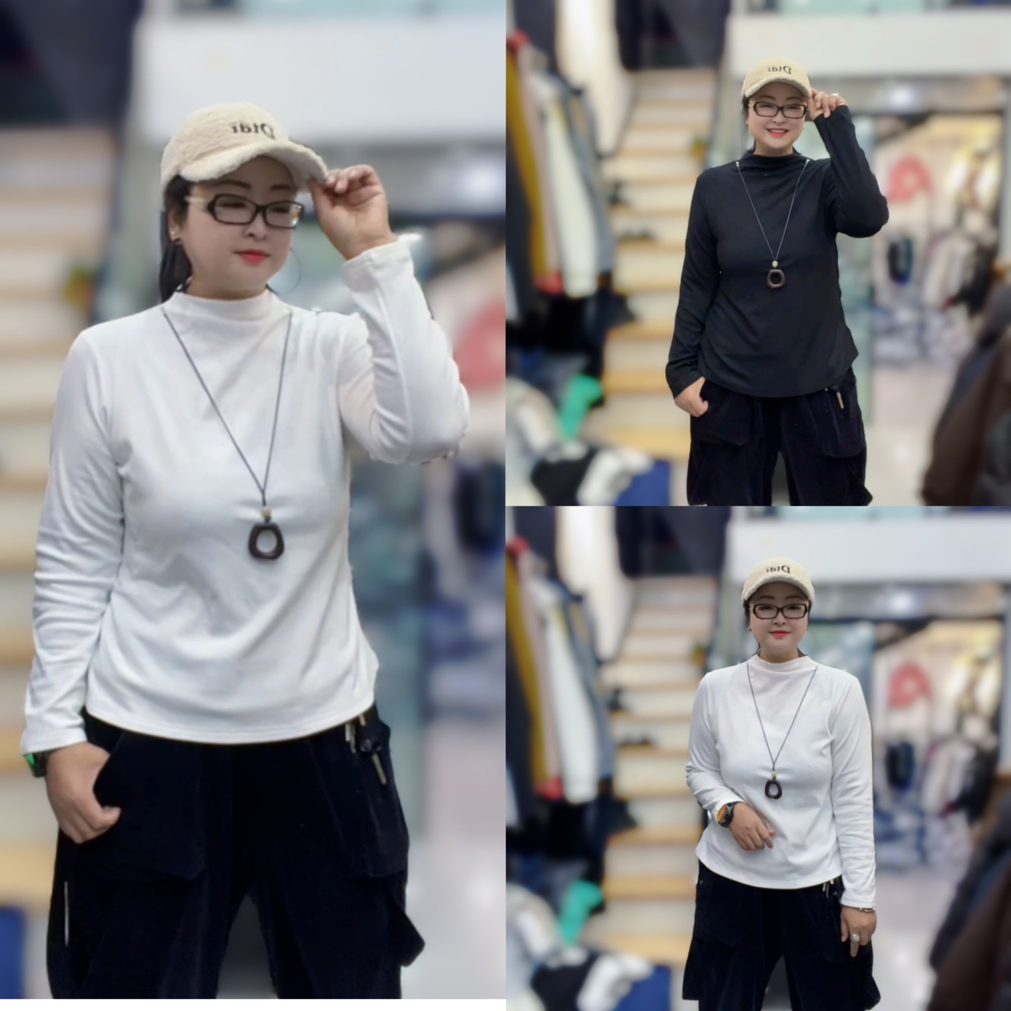 灵璧胖衣秀服饰《毛毛推荐》冬季时尚8506大码休闲显瘦半高领上衣