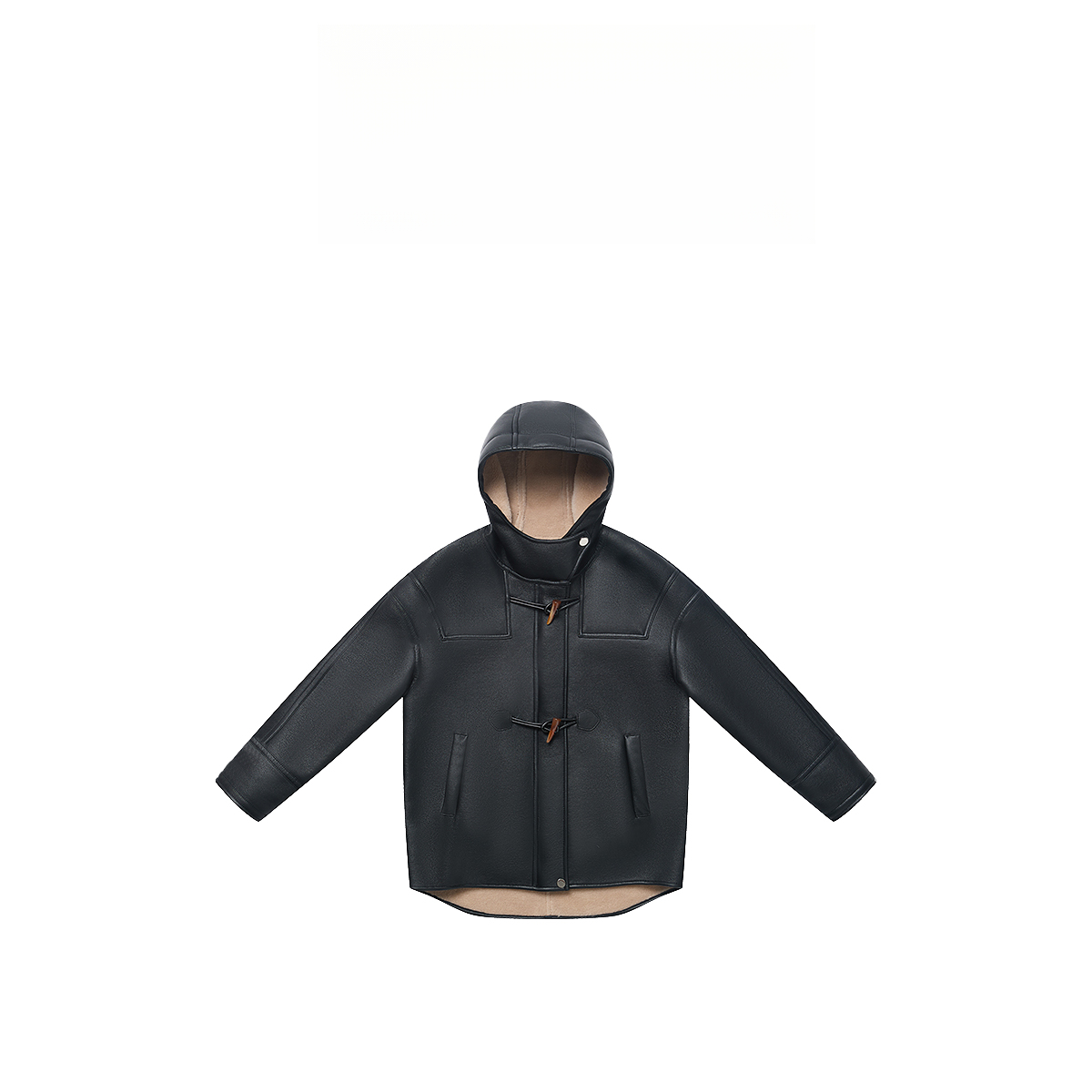 冬季高级袖口拼接设计连帽外套075