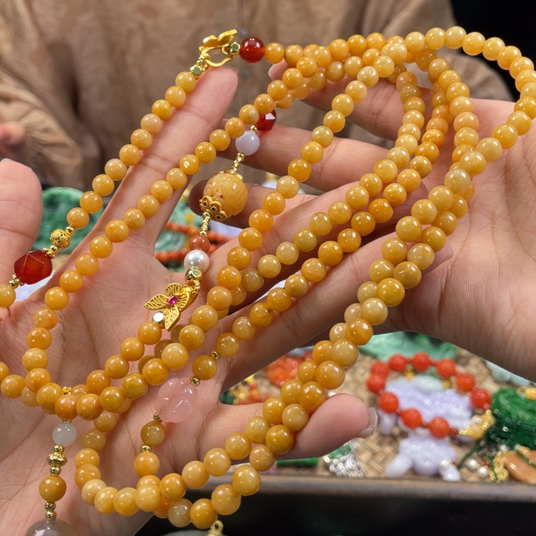 翡翠颈饰未镶嵌代编织