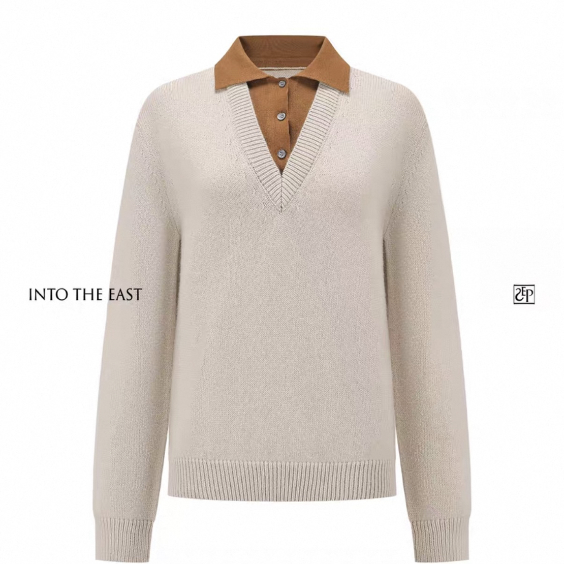 Into The East层叠领毛衣