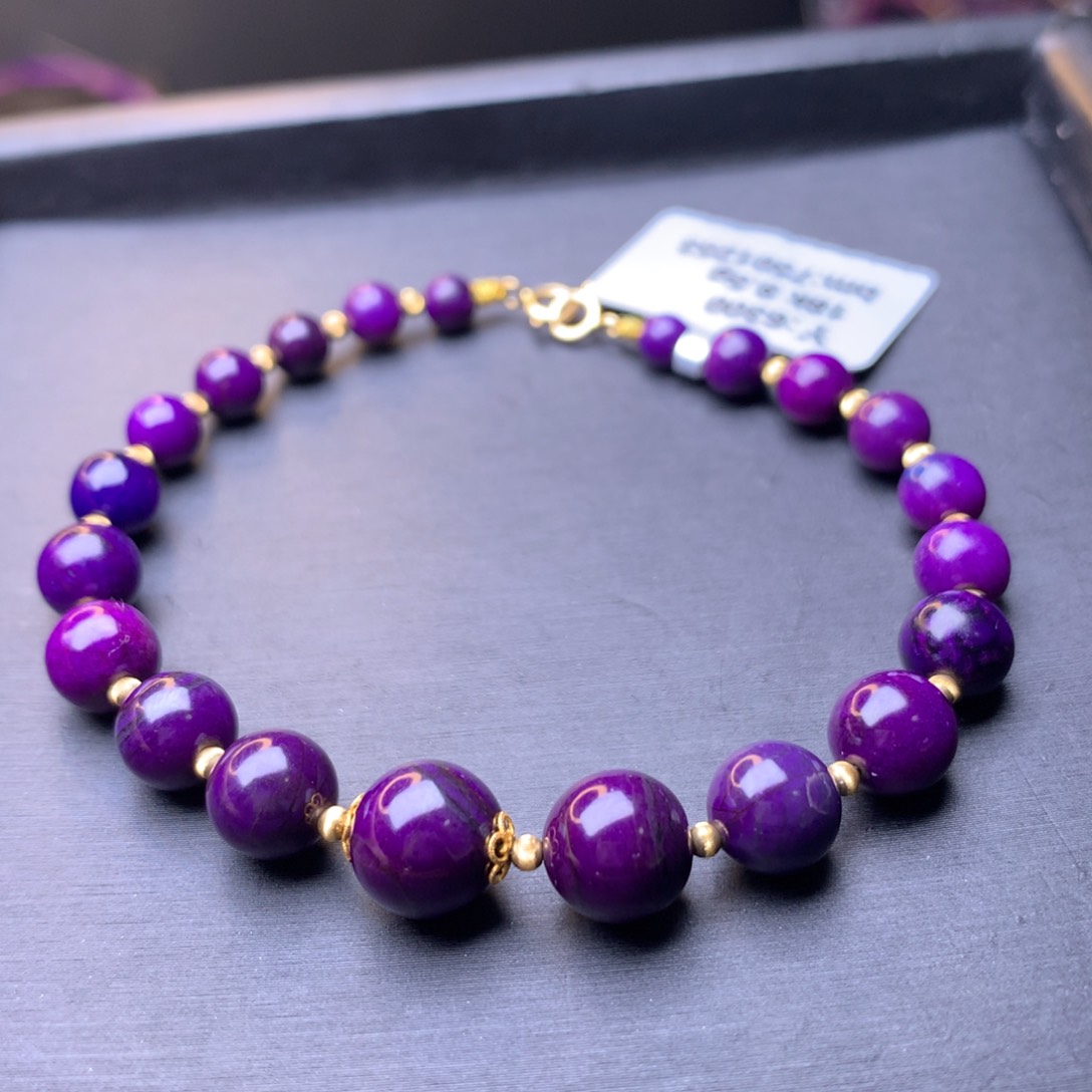 苏纪石（舒俱来）手串18K金镶嵌