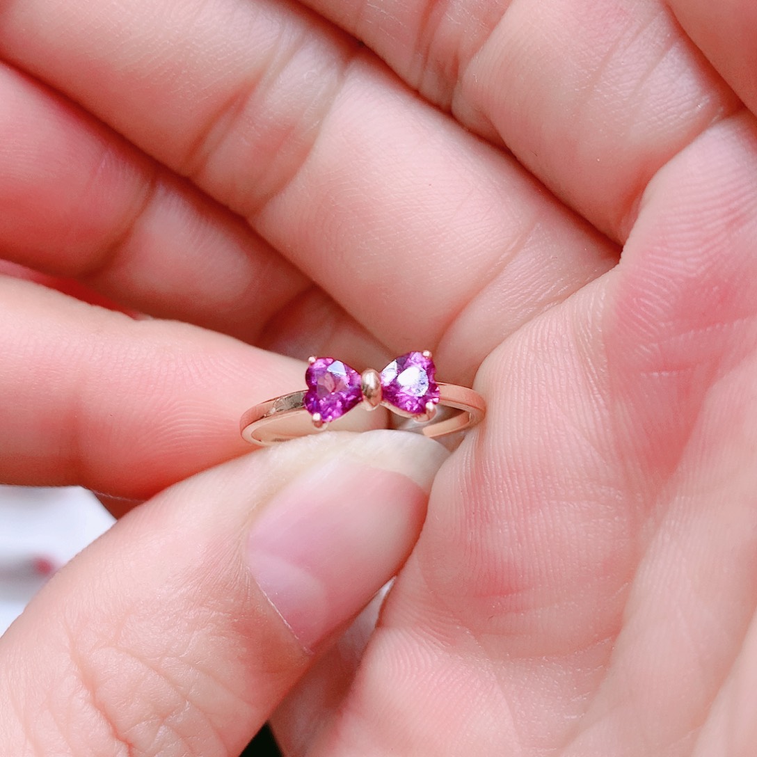 石榴石戒指18K金镶嵌4✖️4