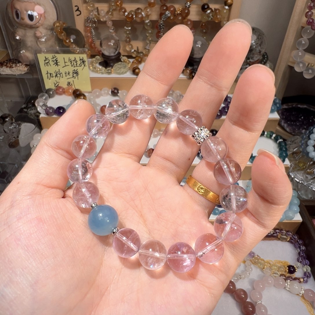 水晶手绳未镶嵌海蓝宝 紫水