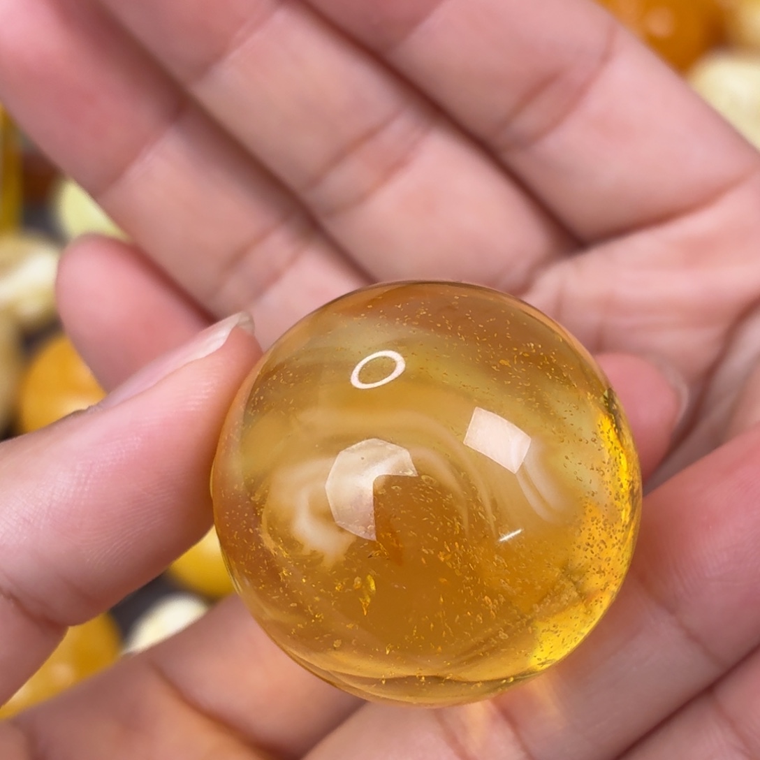 蜜蜡未镶嵌吊坠(不含链)34金沙荧光珠