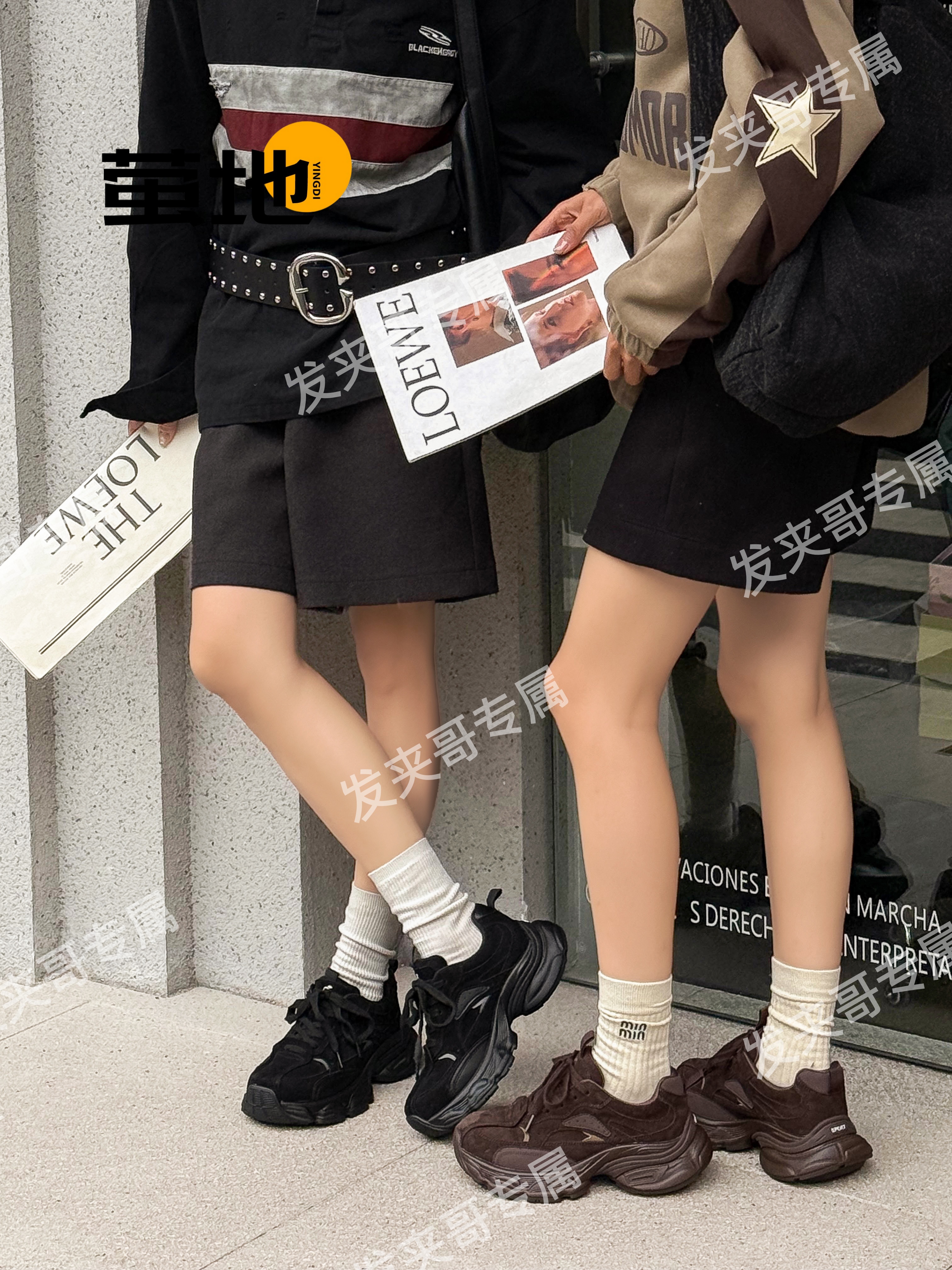 （逛西湖）2025新款休闲百搭运动鞋跑步鞋厚底系带老爹鞋女66E06