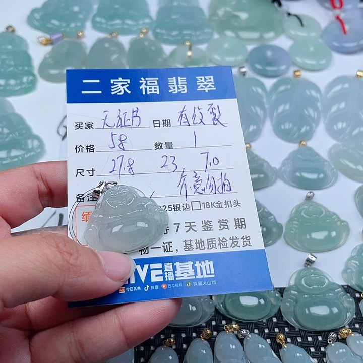 翡翠颈饰银S925镶嵌天然翡翠吊坠