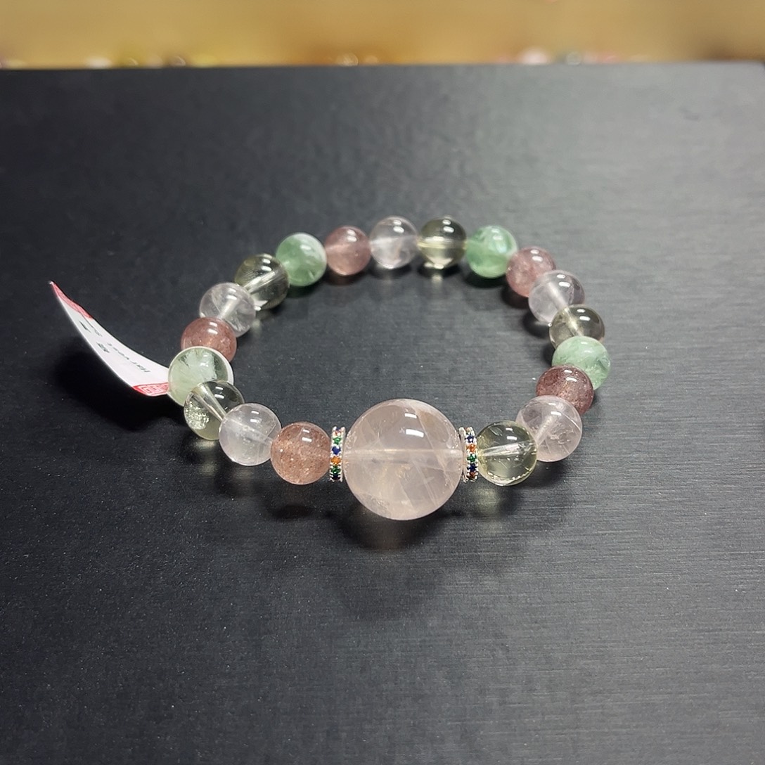 水晶手链未镶嵌水晶多宝设计款手串