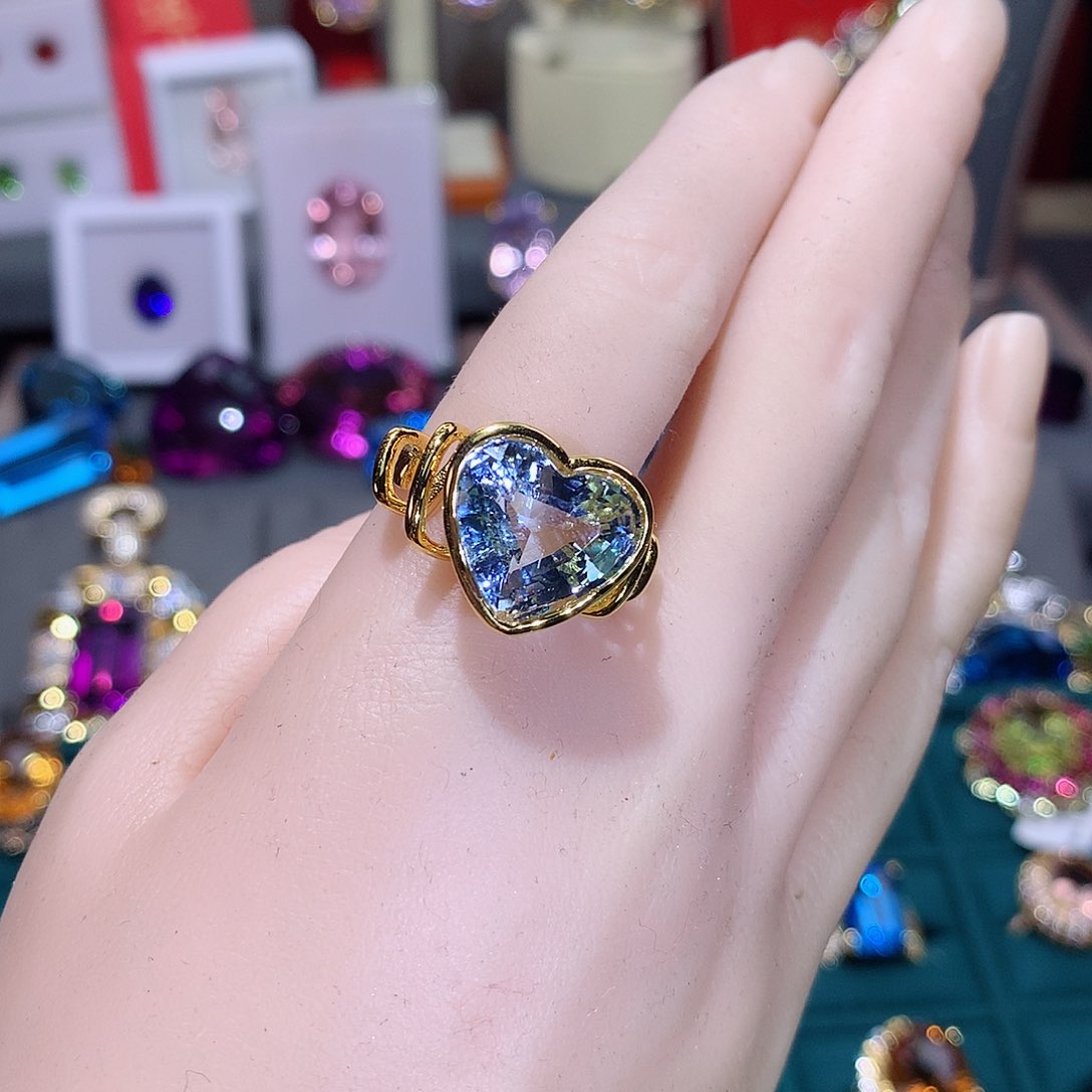 托帕石戒指银S925镶嵌H****宫戒指