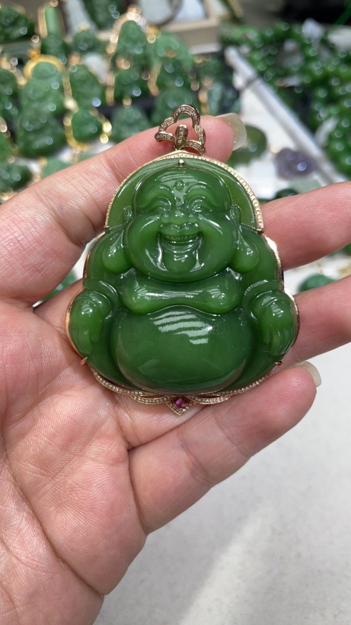 俄料碧玉18K金佛公