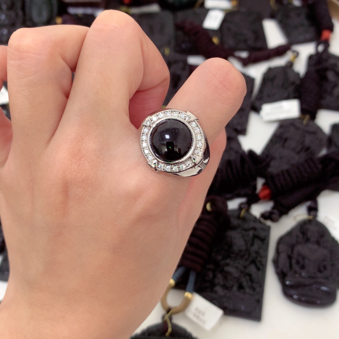 翡翠未镶嵌挂件天然缅甸a货钢琴黑挂件