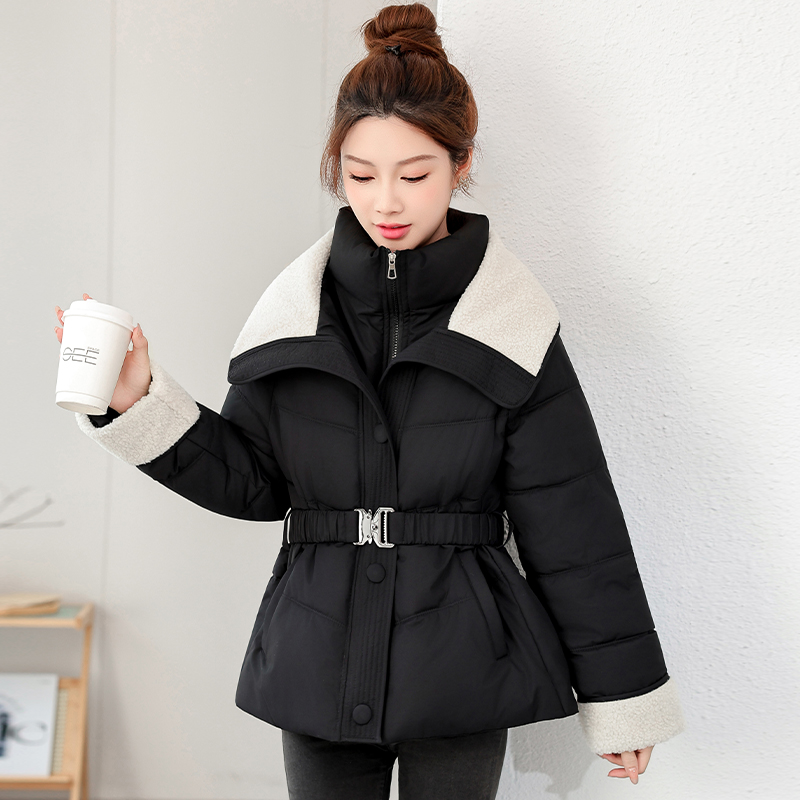 新款棉衣秋冬时尚大翻领棉服女小个子收腰显瘦洋气高级感棉袄外套