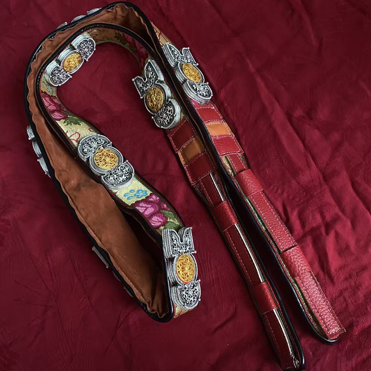 2025新款藏族配饰白铜镀银精品带子长180厘米不掉色