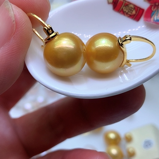 淡水珍珠耳饰银S925镶嵌