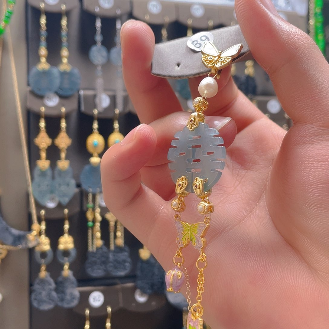 翡翠合金耳饰翡翠