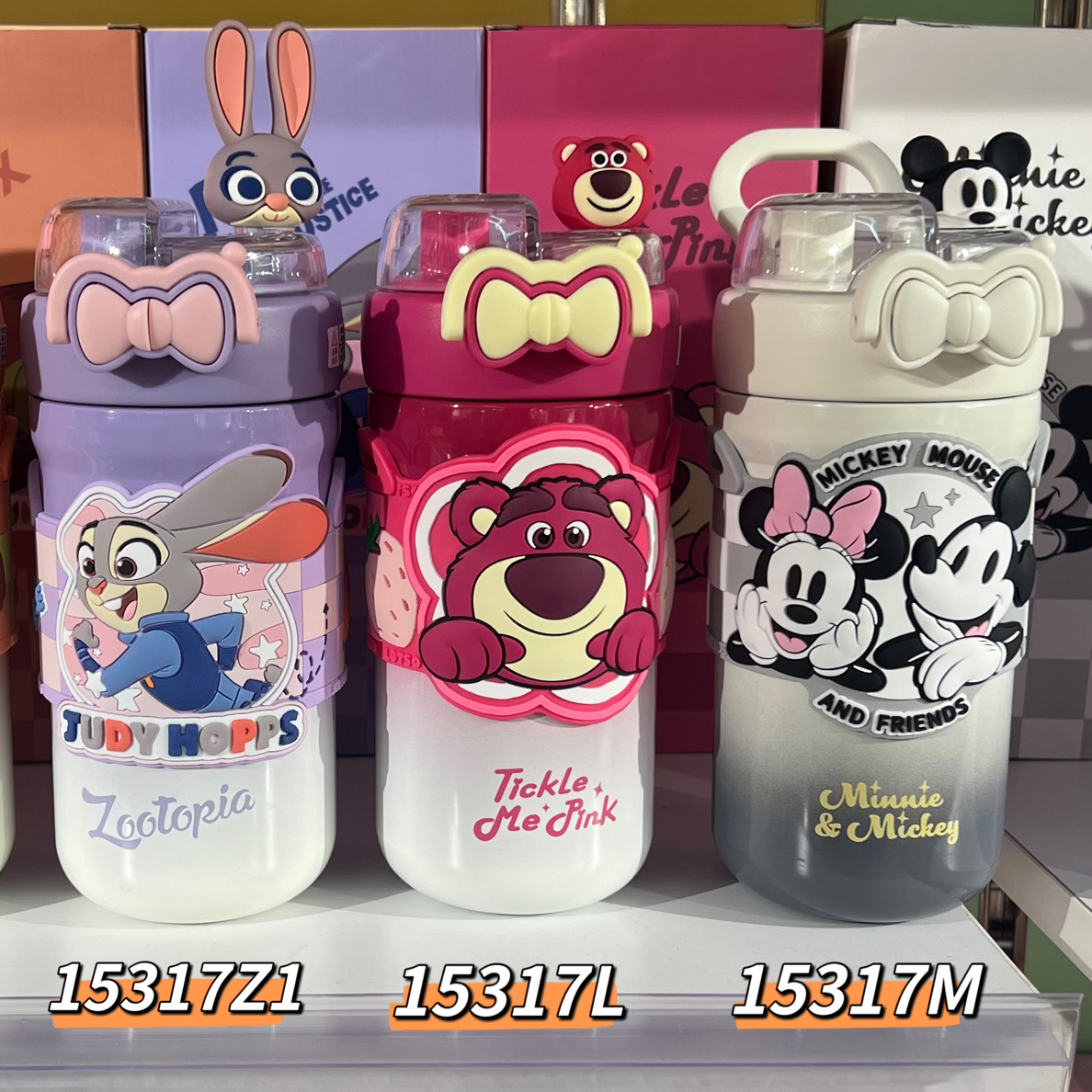 迪士尼蝴蝶结双饮保温杯550ML文具套装3个