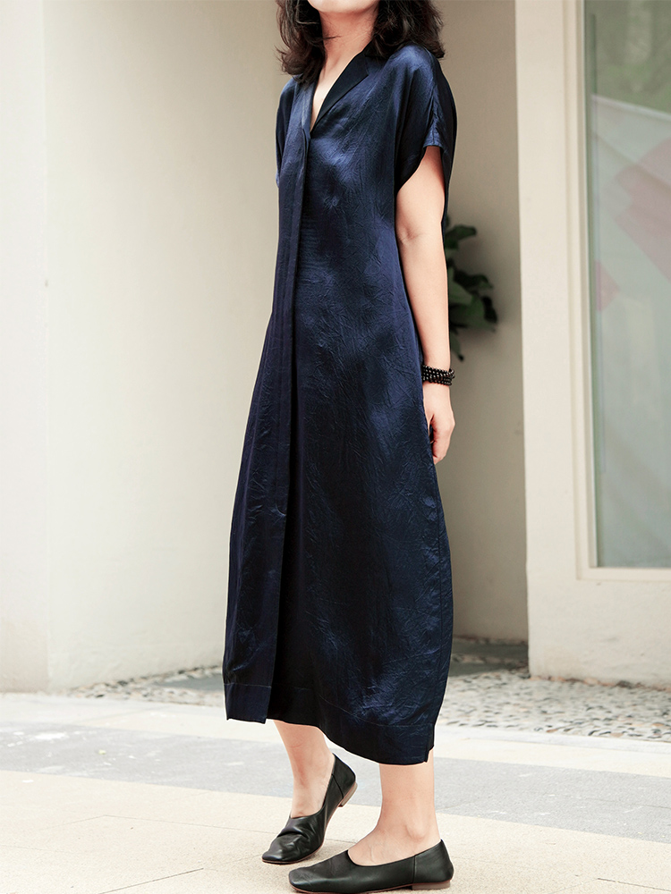 奢感丝光肌理垂坠质感连衣裙轻奢高级感