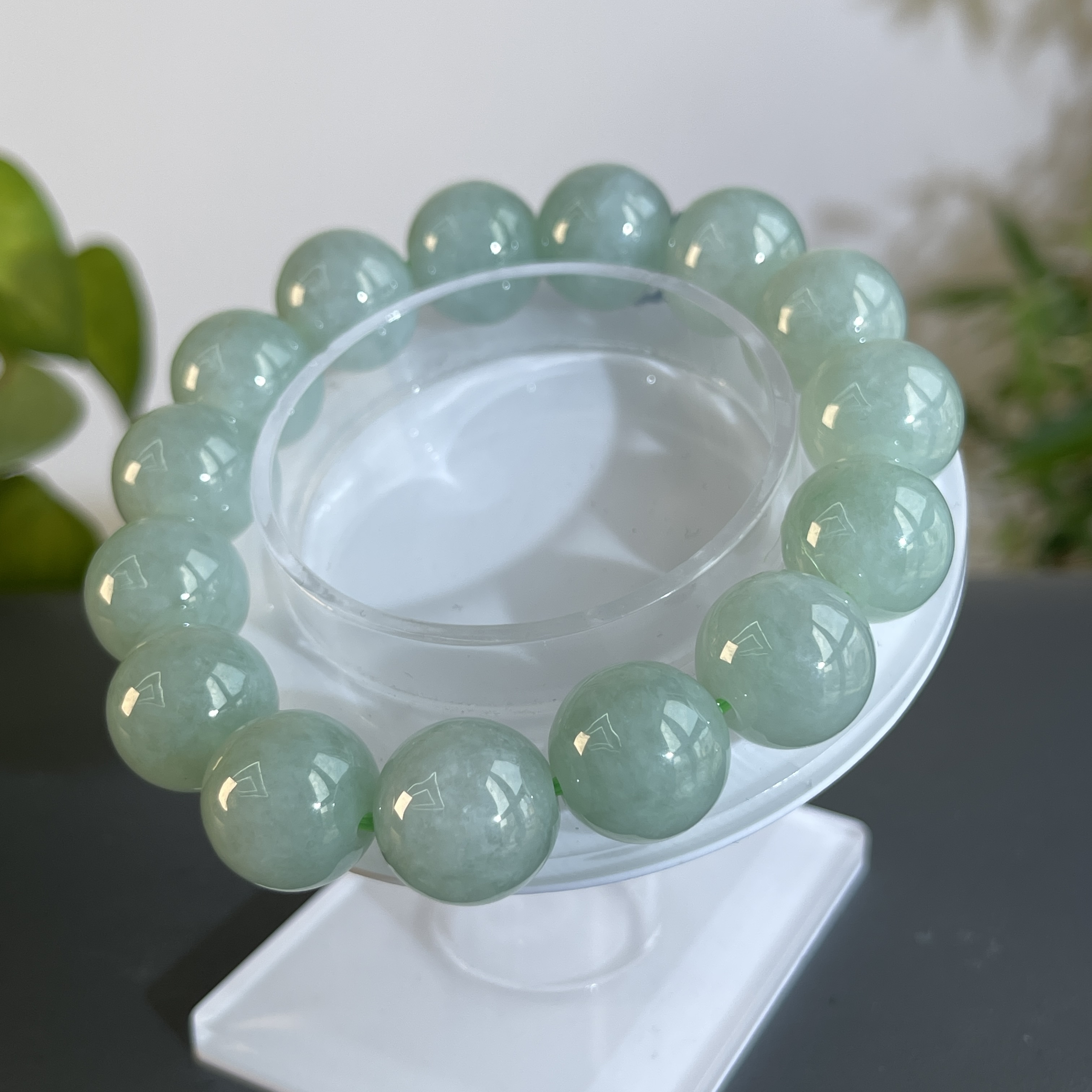 JTW12-126 天然缅甸翡翠A货 翡翠手串