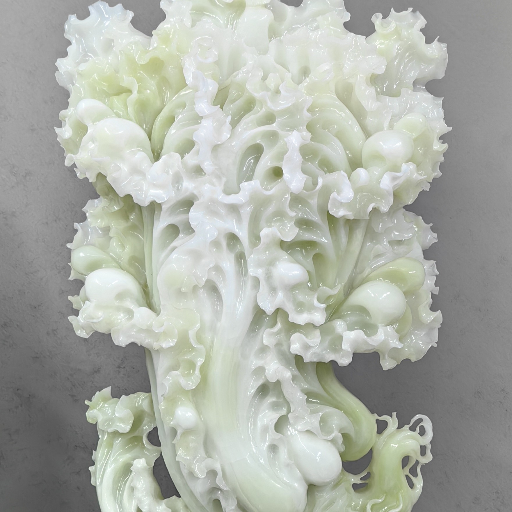 白菜摆件立地生财百财聚来手工雕刻客厅大厅玄关公司茶室家居摆件