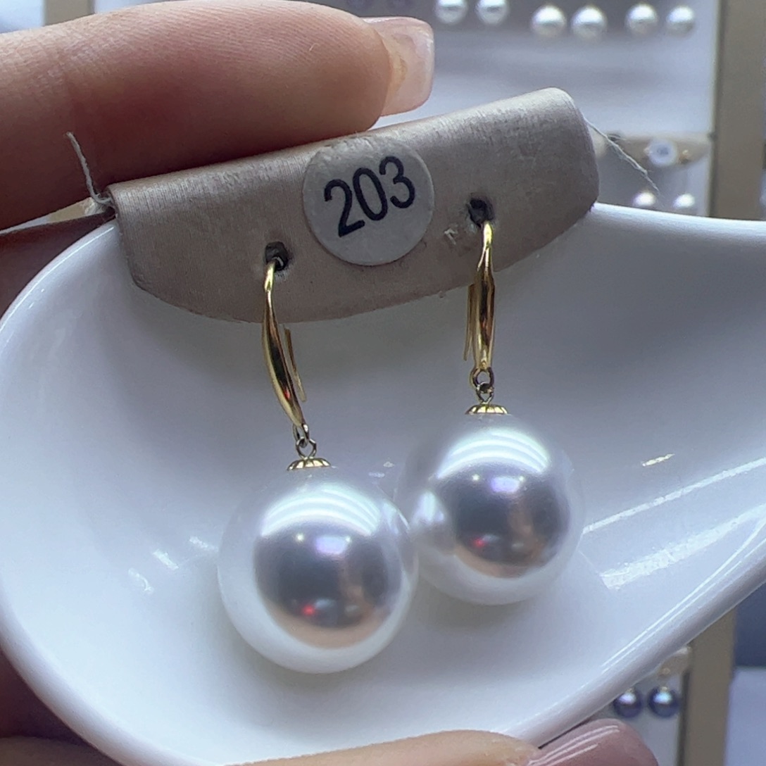 淡水珍珠耳饰18K金镶嵌