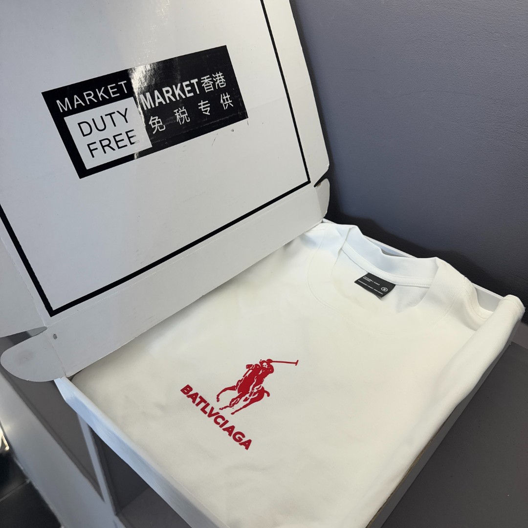 【红黄打马球】2025纯棉轻奢男女同款潮流T恤