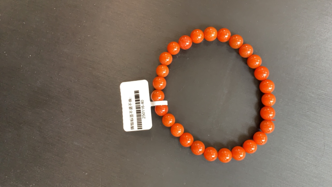 保山天然原矿柿子红6mm手串