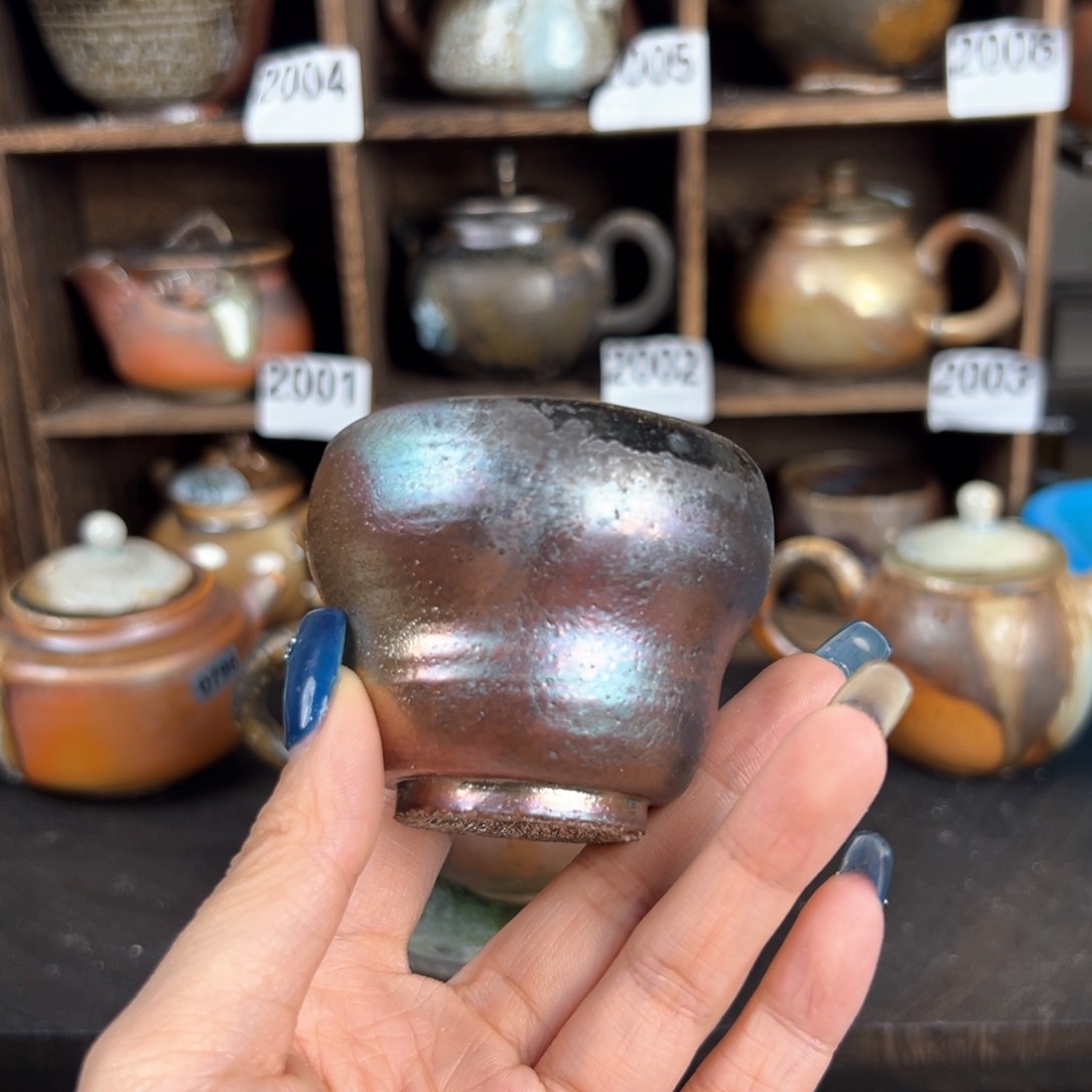 杯柴烧茶器铁胎主人杯